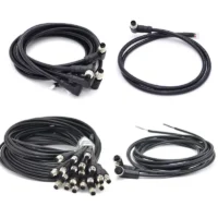 Custom M12 Right Angle Aviation Connector Waterproof Tail IP67 Protection Panel Mount Brass Rubber Connector