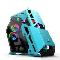 Factory Wholesale High Quality Blue Cool ARGB Full Tower Gaming Computer Case Compatible with ATX M-ATX ITX Motherboard PC Case