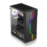 2025 Factory Wholesale ATX Desktop Office Computer Case Supported to 240 mm Liquid Cooler Side Transparent Gaming PC Case